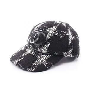 Chanel Coco Mark Wool Leather Cotton Cap
